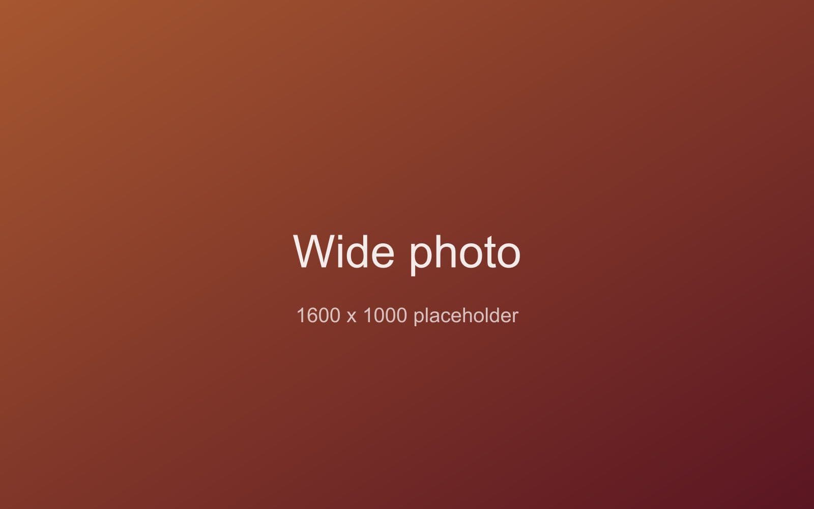 Warm gradient placeholder labelled Wide photo