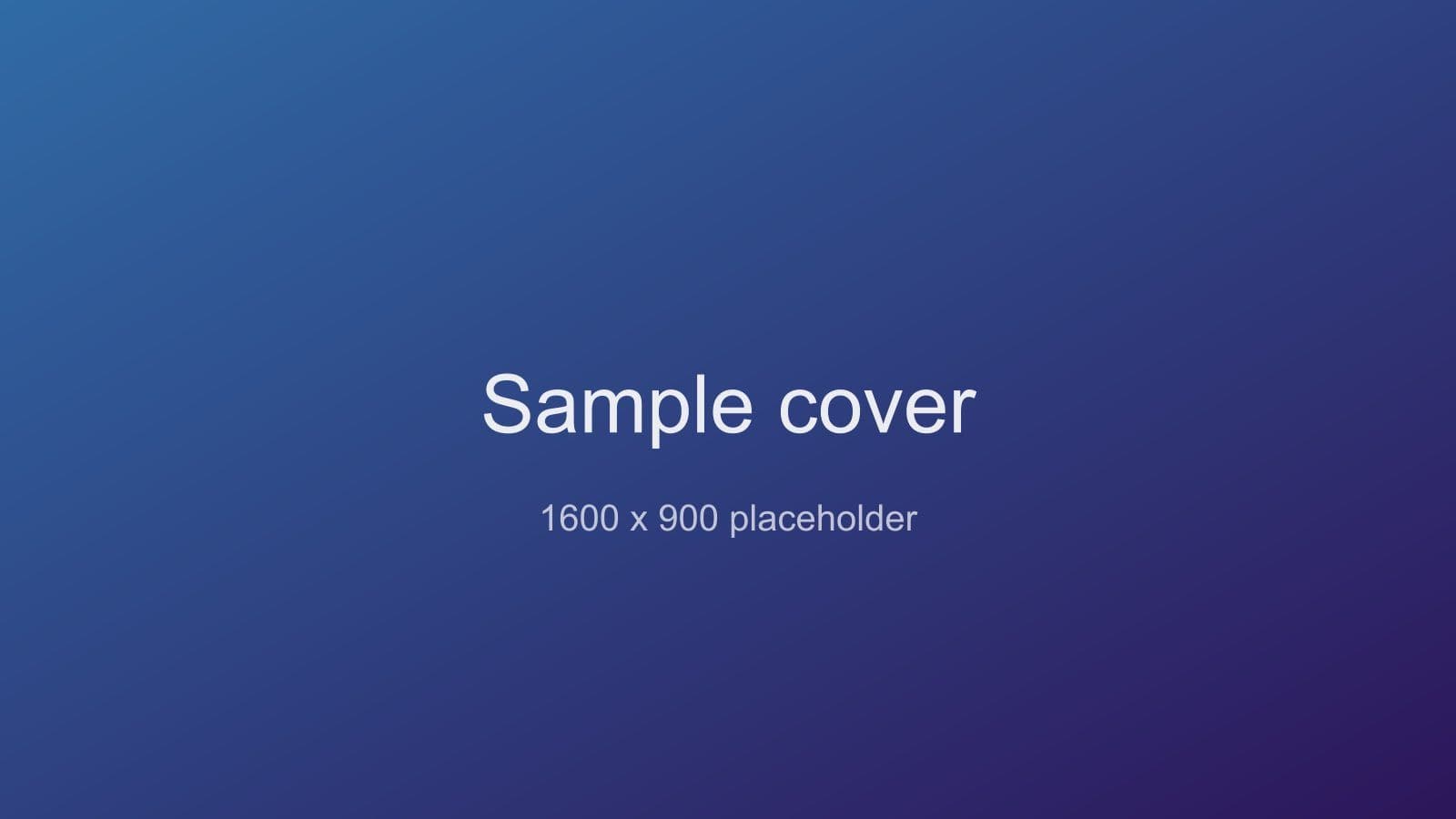 Blue gradient placeholder labelled Sample cover